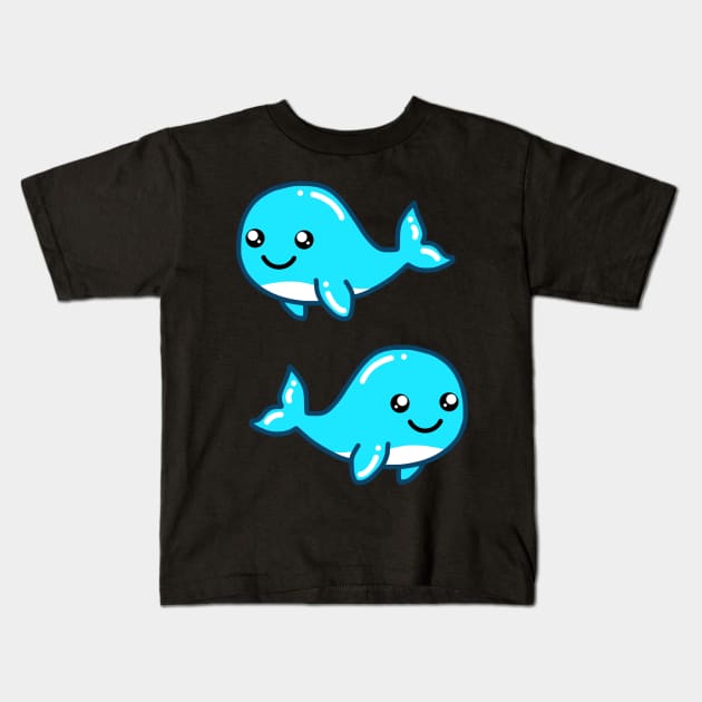 Cute Whale Kids T-Shirt by faiiryliite